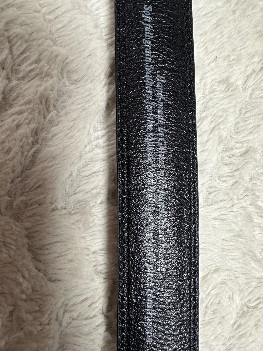 Full Grain Genuine Leather‎ Classic Black Belt Silver Tone Buckle, Men’s Size 34